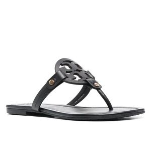 Tory Burch Miller Flip Flop in black leather – size 9.5